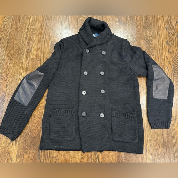 Polo Ralph Lauren Men's Black Shawl Neck Button Front Cardigan Sweater Size L